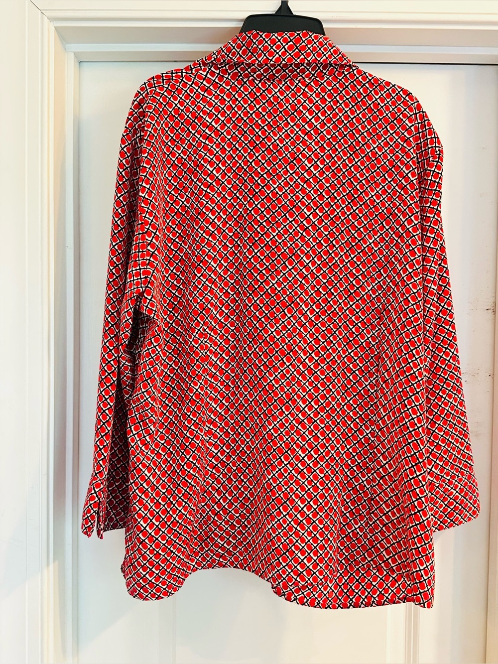 Notations Geometric Print Button Down 3/4 Sleeve Blouse size XL - Picture 3 of 11